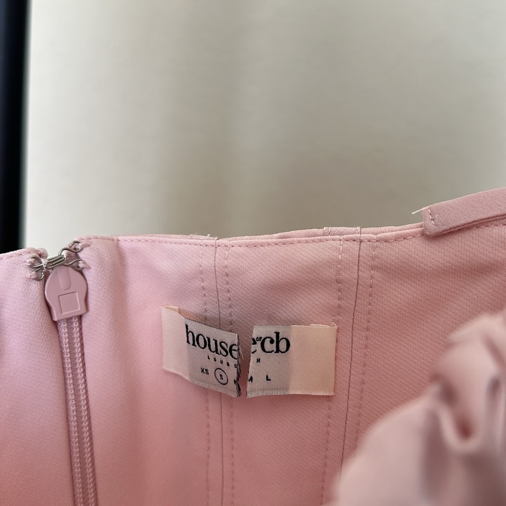 HOUSE OF‎ CB 'Alma' Blush Pink Satin Corset Midi Dress NWOT size S - Picture 5 of 11